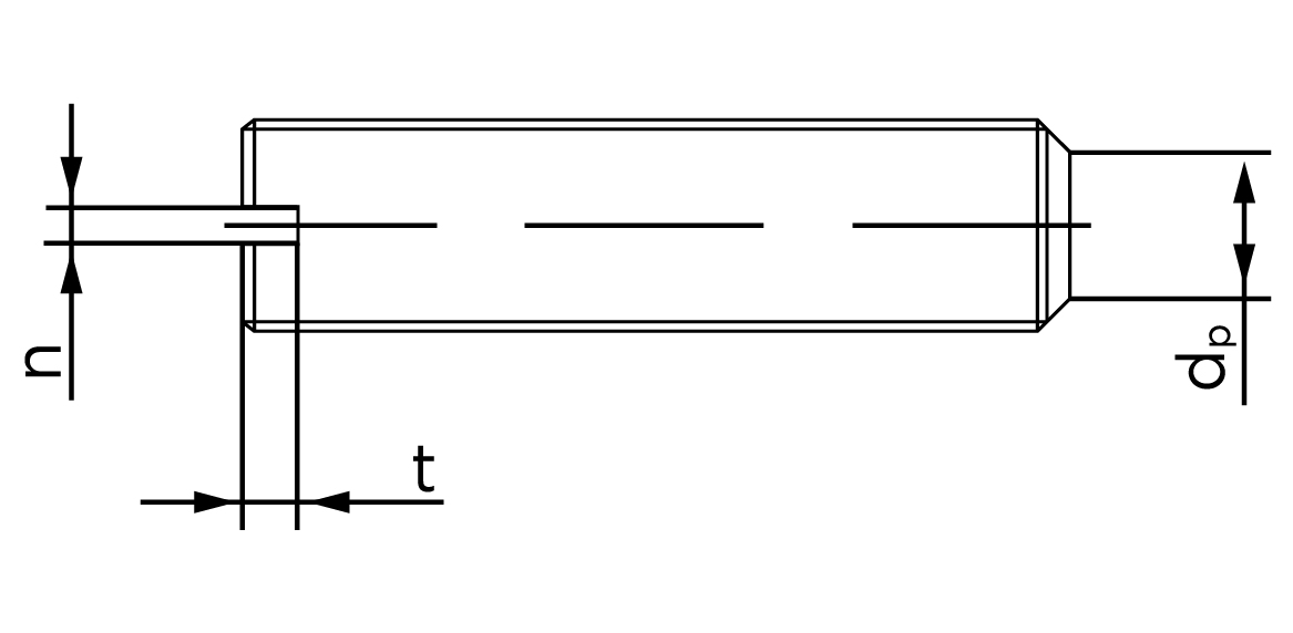 Teknisk tegning af DIN 551